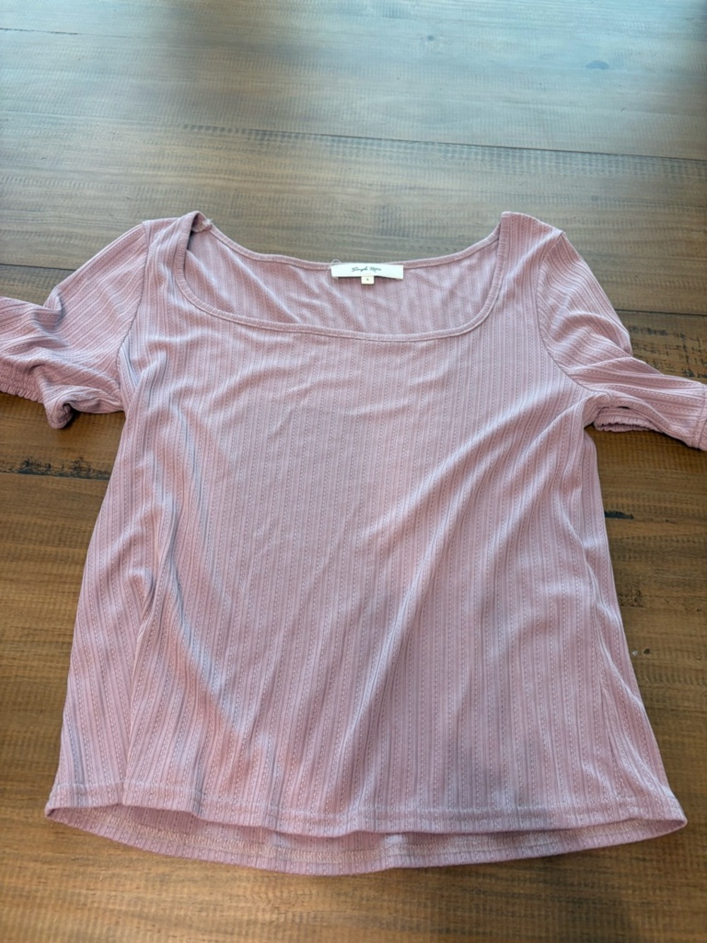 Soft Scoop-Neck Short Sleeve Top in Dusty Rose by Splendid